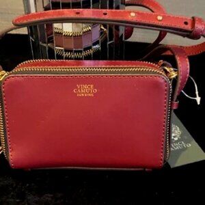 VINCE CAMUTO Cabernet Leather Cross-Body Bag NWT $138.00